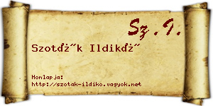 Szoták Ildikó névjegykártya